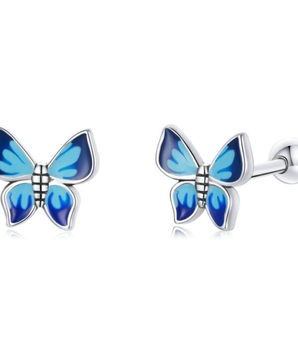 S925 Sterling Silver Butterfly Ear Studs Women Earrings