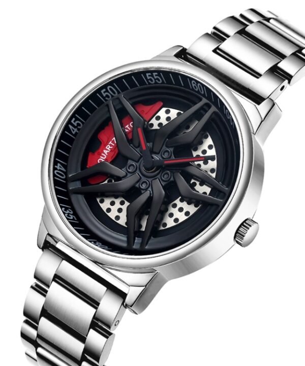 SANDA 1062 360 Degree Hollow Spinning Dial Steel Strap Quartz Watch for Men, 1062 Steel Strap