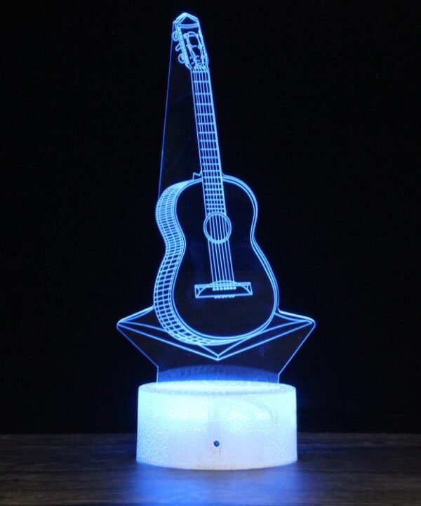 Crack Base Musical Instrument Series Creative 3D Colorful LED Decorative Night Light, Remote Control Version, YQ01, YQ02, YQ03