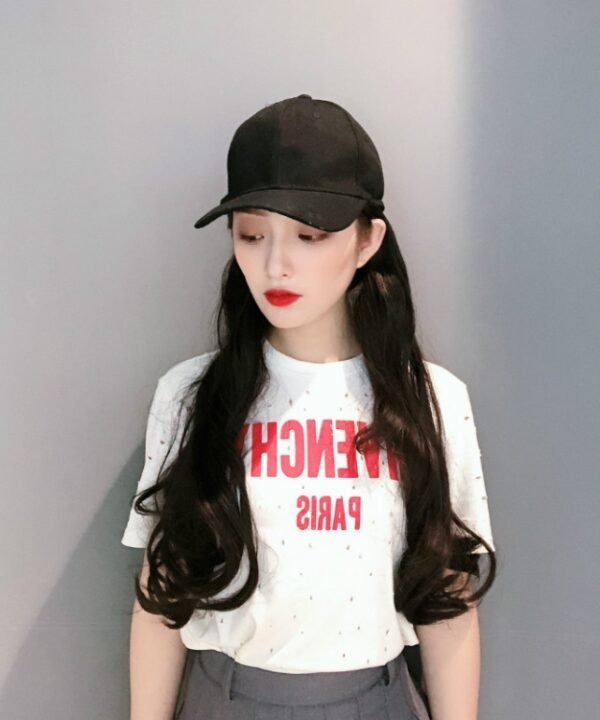 Hat Big Curve Wig One-piece Long Curly Chemical Fiber Headgear for Women