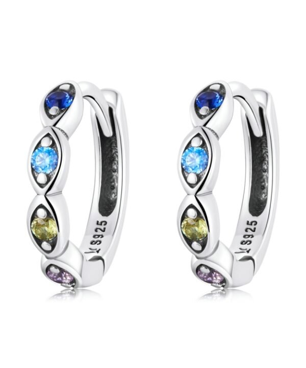 S925 Sterling Silver Devil Eye Zircon Women Earrings