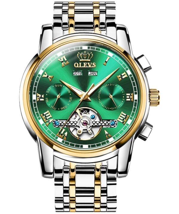OLEVS 6607 Multi-function Men Big Flywheel Automatic Waterproof Mechanical Watch