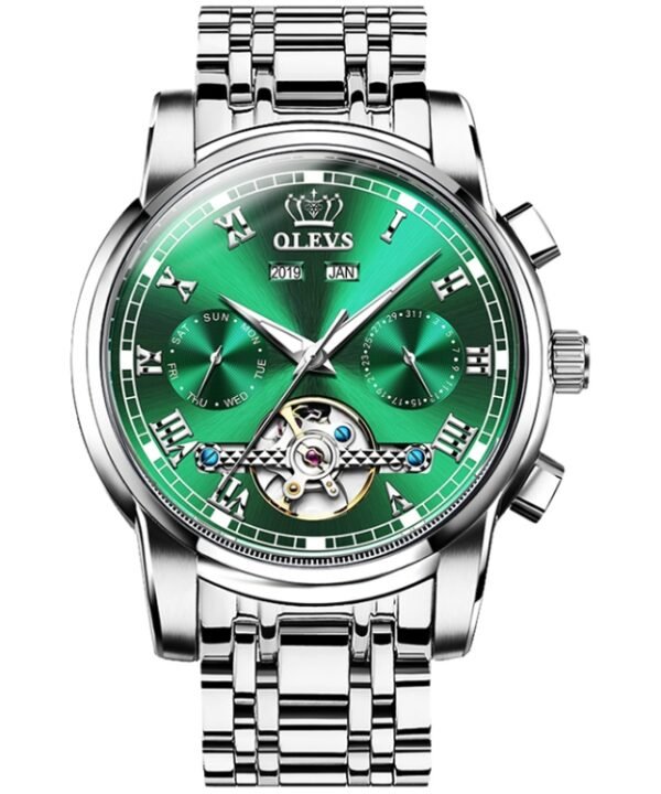 OLEVS 6607 Multi-function Men Big Flywheel Automatic Waterproof Mechanical Watch
