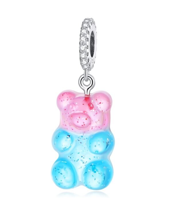 S925 Sterling Silver Candy Bear Pendant DIY Bracelet Necklace Accessories