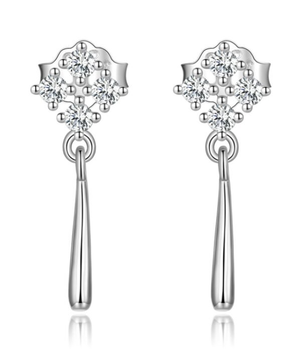 S925 Sterling Silver Bright Ear Stud Women Earrings, Bright(Silver), Bright(Gold)