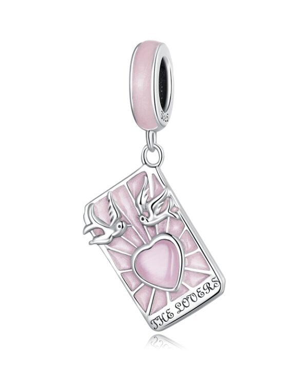 S925 Sterling Silver Tarot Lover Pendant DIY Bracelet Necklace Accessories
