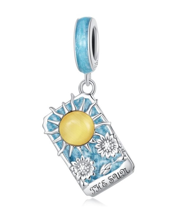 S925 Sterling Silver Tarot Sun Pendant DIY Bracelet Necklace Accessories