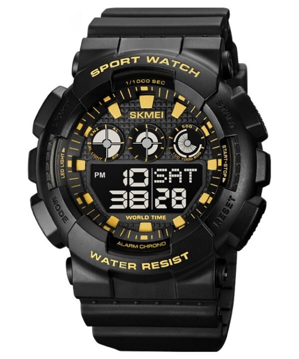 SKMEI 1857 Stainless Steel Buckle PU Strap Waterproof Electronic Watch