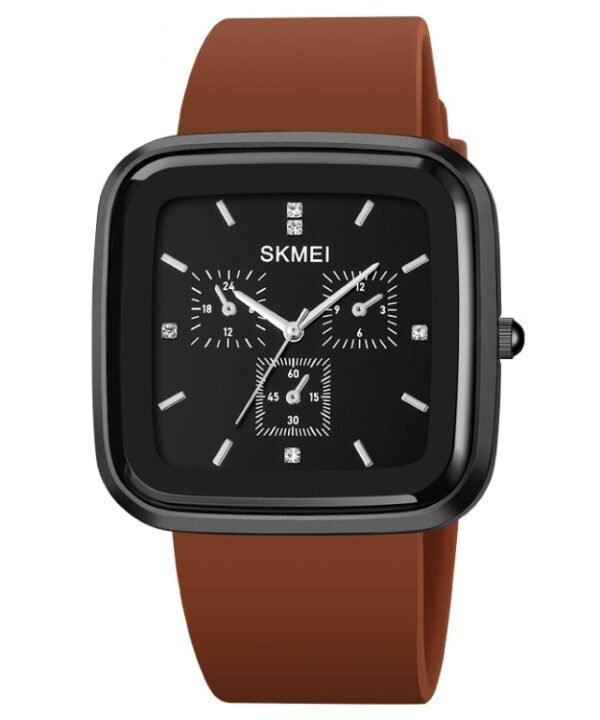 SKMEI 1902 Stainless Steel Buckle Silicone Strap Waterproof Quartz Watch