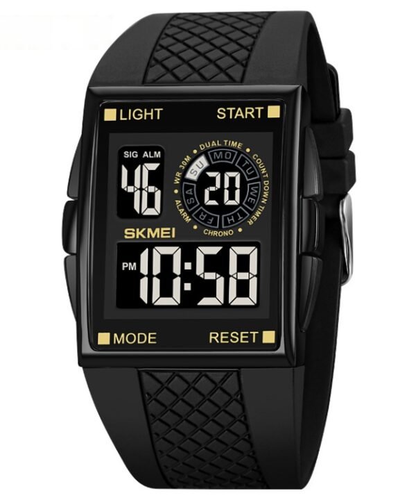 SKMEI 1967 Stainless Steel Buckle PU Strap Waterproof Electronic Watch