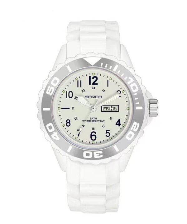SANDA 1053 Womens TPU Strap Dual Display Waterproof Electronic Watch