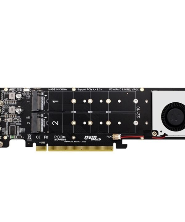 PCIe X16 to M.2 M-key NVMEx4 SSD RAID Converter Card