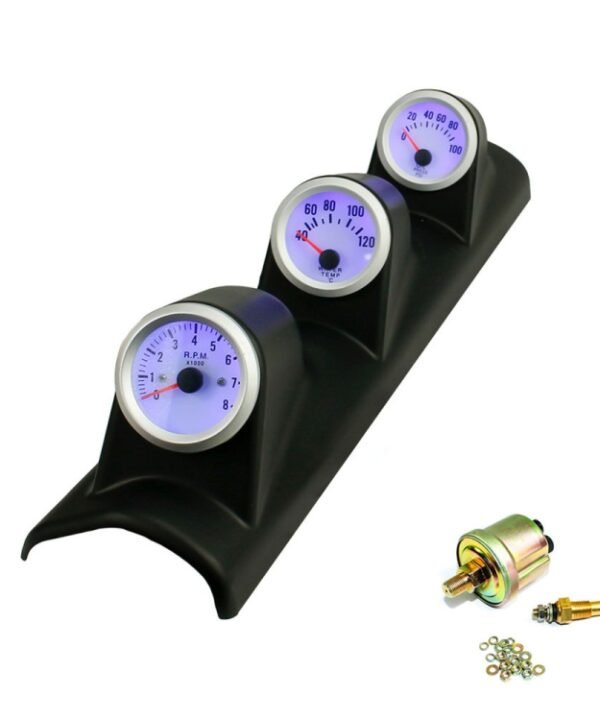 Car Modified 3 in 1 Tachometer Water Temperature Gauge Oil Pressure Gauge, with Left-hand Drive Three Hole