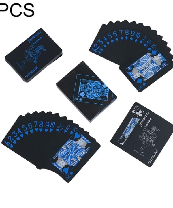 2 PCS Plastic Waterproof PVC Poker Cards, Blue+White, Red+White, Blue+Gold, Red+Blue