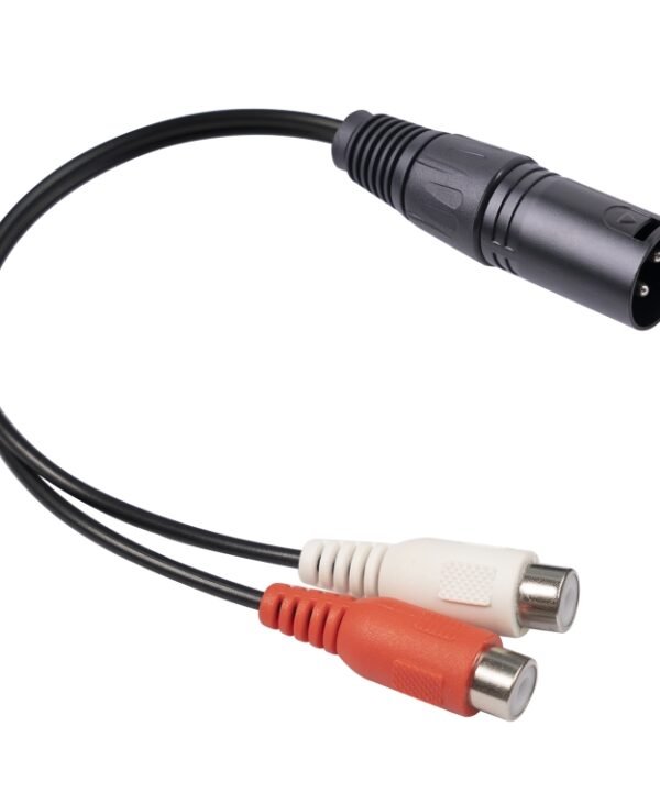 3713 3pin XLR Male to 2 x RCA Female Audio Cable, Length: 20cm