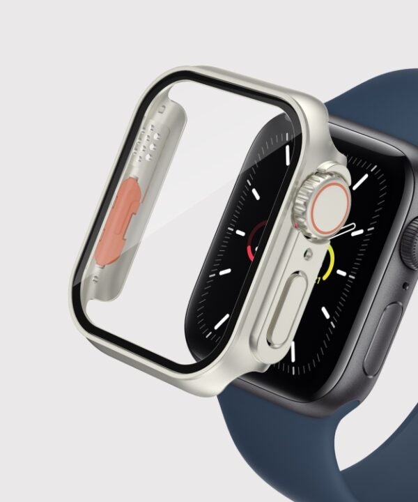 For Apple Watch Series 9 / 8 / 7 45mm Film PC Watch Case with Detachable Button, For Apple Watch Series 9 / 8 / 7 45mm
