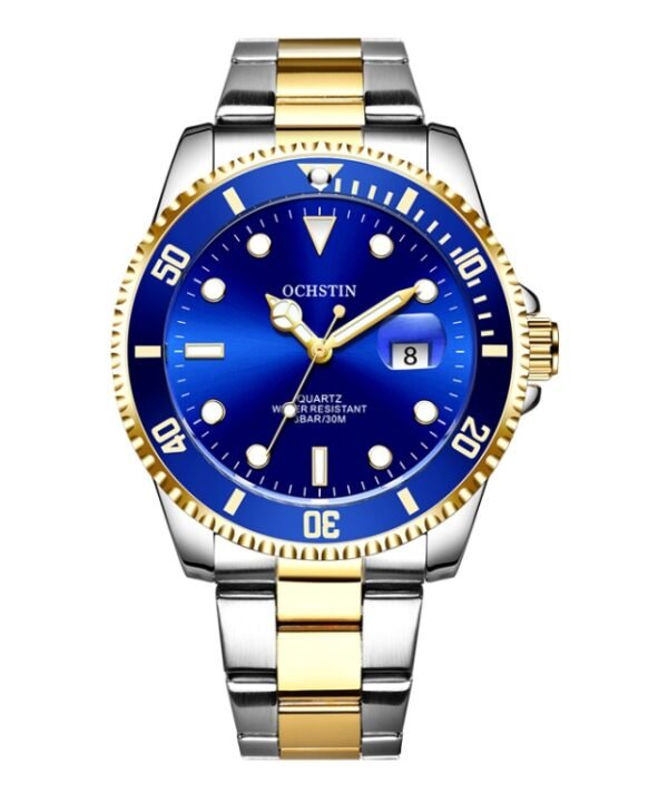Ochstin 5019F Fashion Business Single Calendar Waterproof Stainless Steel Strap Quartz Watch