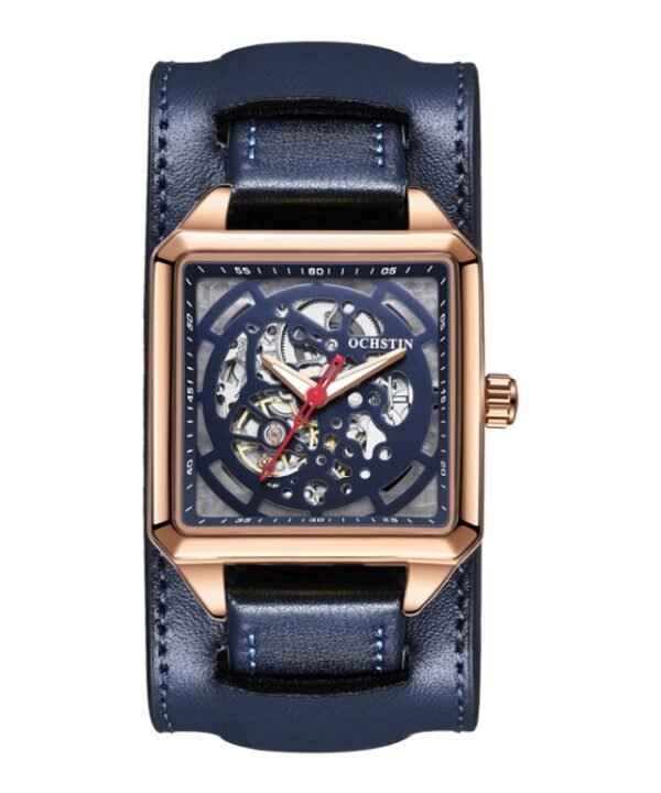 Ochstin 7237 Business Leather Wrist Wrist Waterproof Luminous Skeleton Mechanical Watch