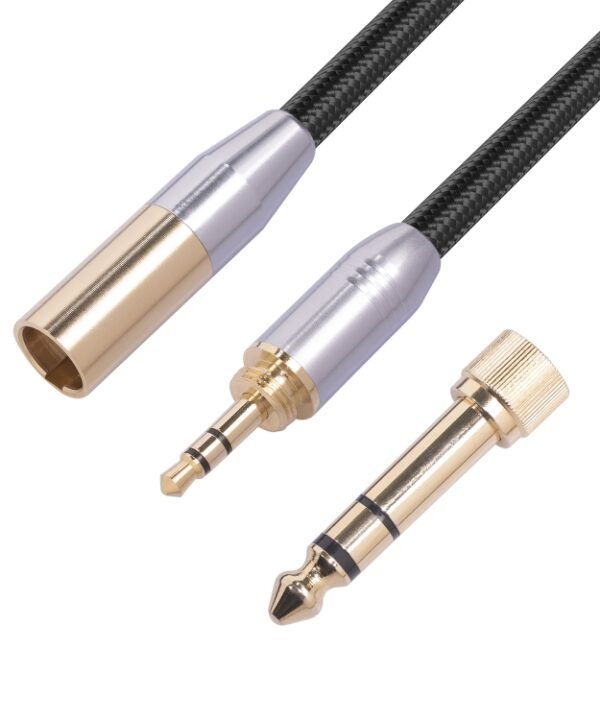SB423M120-03 6.35mm + 3.5mm Male to Mini XLR 3pin Male Audio Cable, Length: 30cm