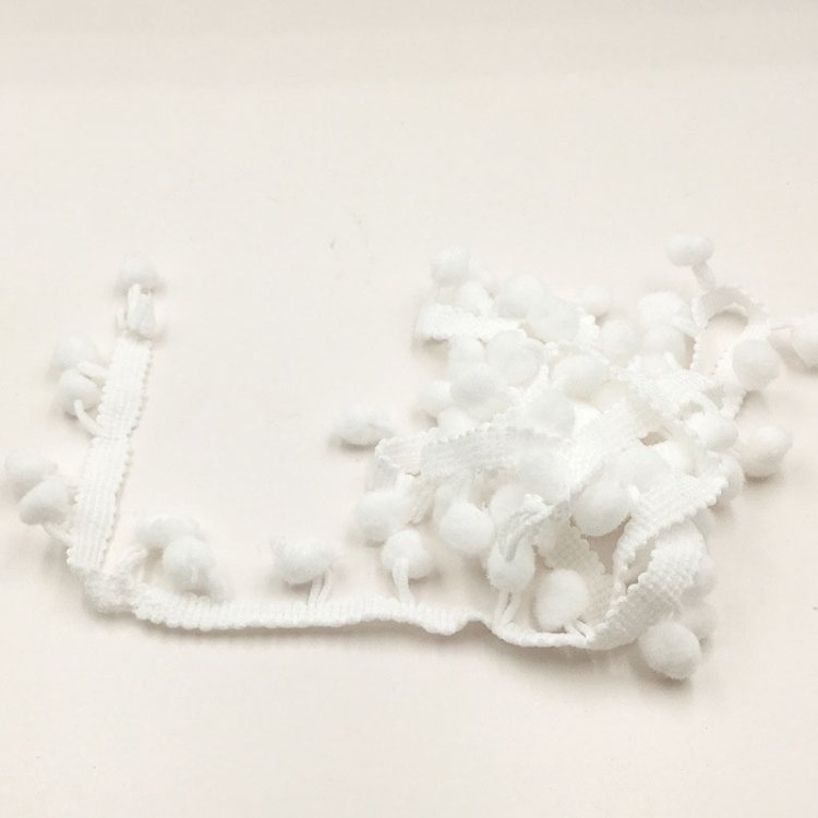 20 Yards Pompom Lace Ribbon Fur Ball Trim For Craft DIY Curtain Home Decorative Clothes Sewing Accessories, 1CM - Image 2
