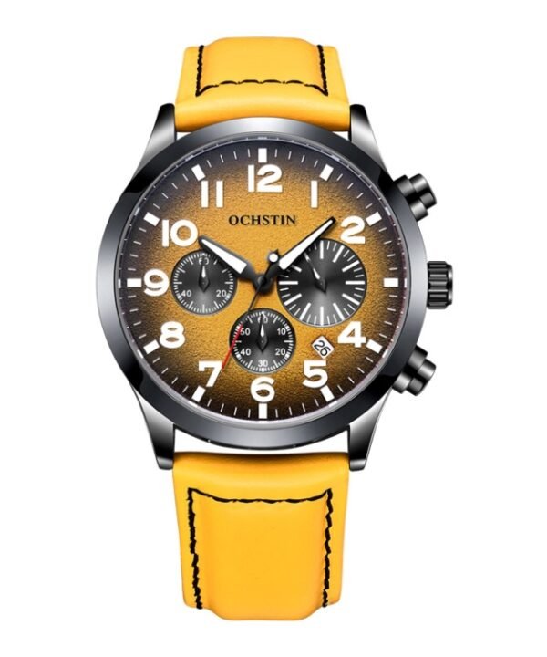Ochstin 6042C Fashion Leather Waterproof Luminous Quartz Men Watch