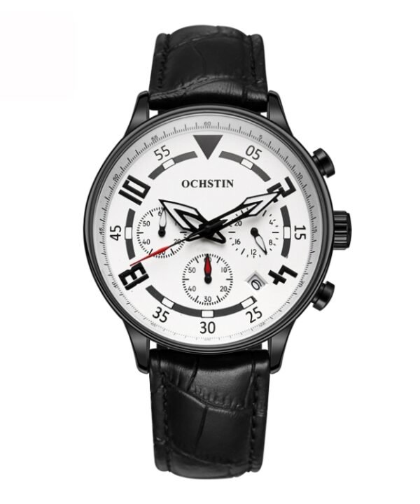 Multifunctional Quartz Men Leather Watch, Ochstin 6050B