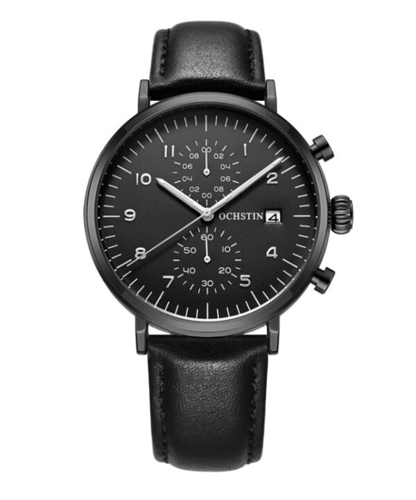 Multifunctional Quartz Waterproof Men Leather Watch, OCHSTIN 6076C