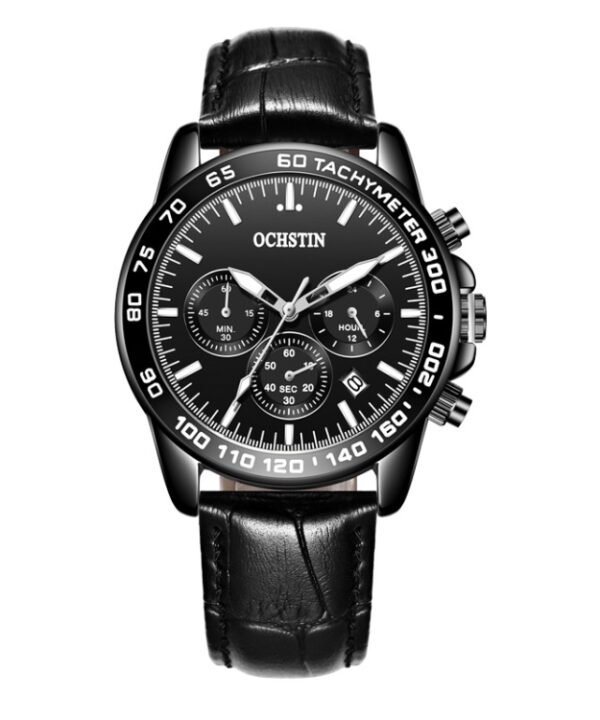 Multifunctional Quartz Waterproof Men Leather Watch, OCHSTIN 6117C