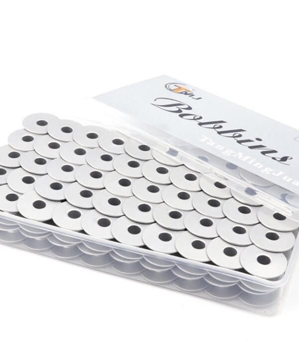 100 PCS Electric Sewing Machine Spools Shuttle Core Bobbins Storage Needlework Tool Accessory, Aluminum, Color Plastic