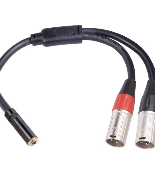 TC227YXK402-03 3.5mm Female to Dual XLR 3pin Male Audio Cable, Length: 30cm, 3.5mm F to 2 x XLR M