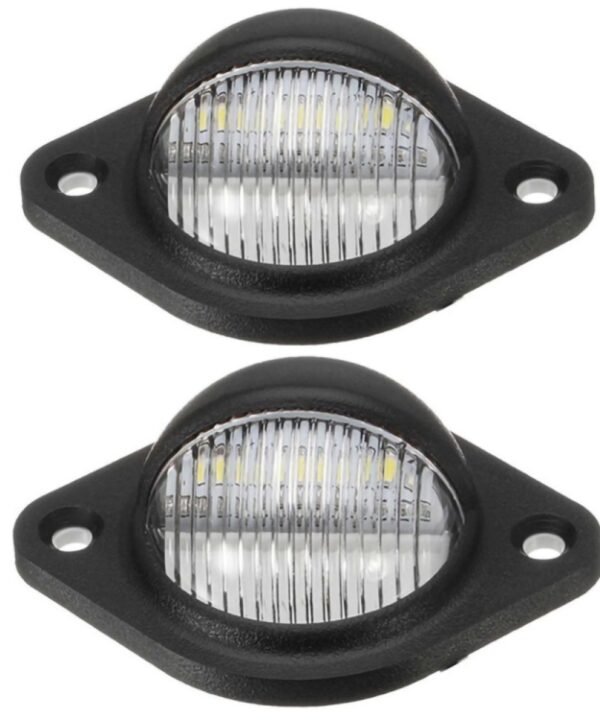 2pcs Car 3LED Round License Plate Light