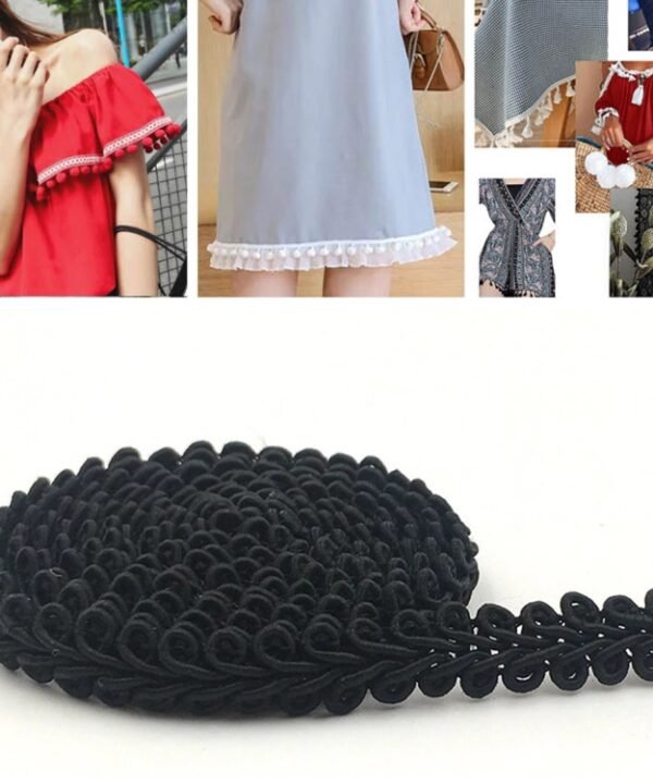 WG000108 Polyester Silk Centipede Shape Lace Belt DIY Clothing Accessories, Size: 5000 x 0.8cm