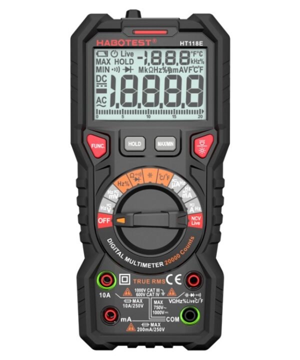 HABOTEST HT118E Handheld High-precision Full Gear Fire Prevention Digital Multimeter