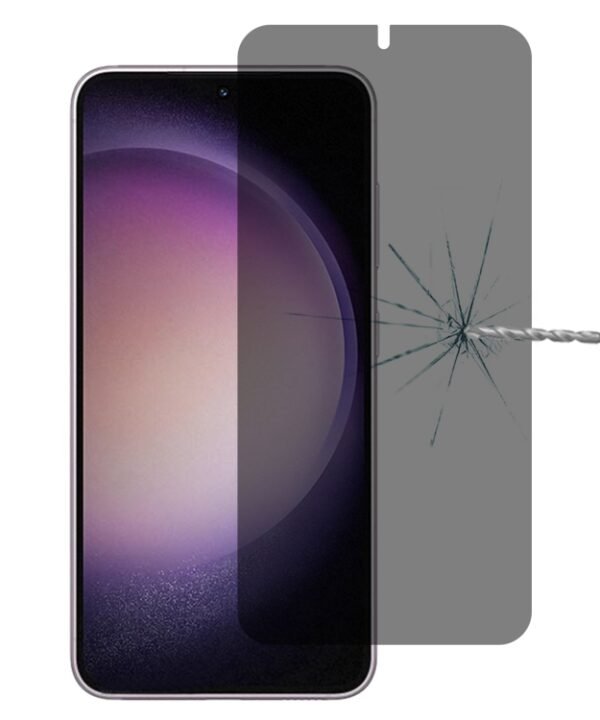 For Samsung Galaxy S23 5G Flat Surface Privacy Tempered Glass Film, Support Fingerprint Unlock