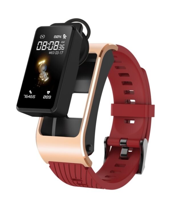 H21 1.14 inch Silicon Band Detachable Smart Watch Support Temperature Measurement / Bluetooth Call / Voice Control, Silicon Band (Red), Silicon Band (Black)