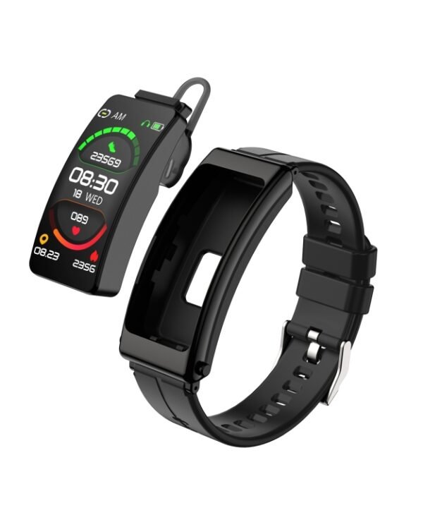 K13 1.14 inch Silicone Band Earphone Detachable Smart Watch Support Bluetooth Call, Silicone Band (Black), Silicone Band (Red), Silicone Band (Black Silver)