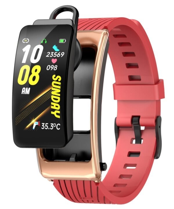 K20 1.14 inch Silicone Band Earphone Detachable Life Waterproof Smart Watch Support Bluetooth Call, Silicone Band (Black), Silicone Band (Black Red), Silicone Band (Black Silver), Silicone Band (Black Rose Gold)