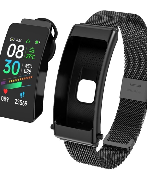 K50 1.08 inch Steel Band Earphone Detachable IP67 Waterproof Smart Watch Support Bluetooth Call, Steel Band (Black), Steel Band (Gold), Steel Band