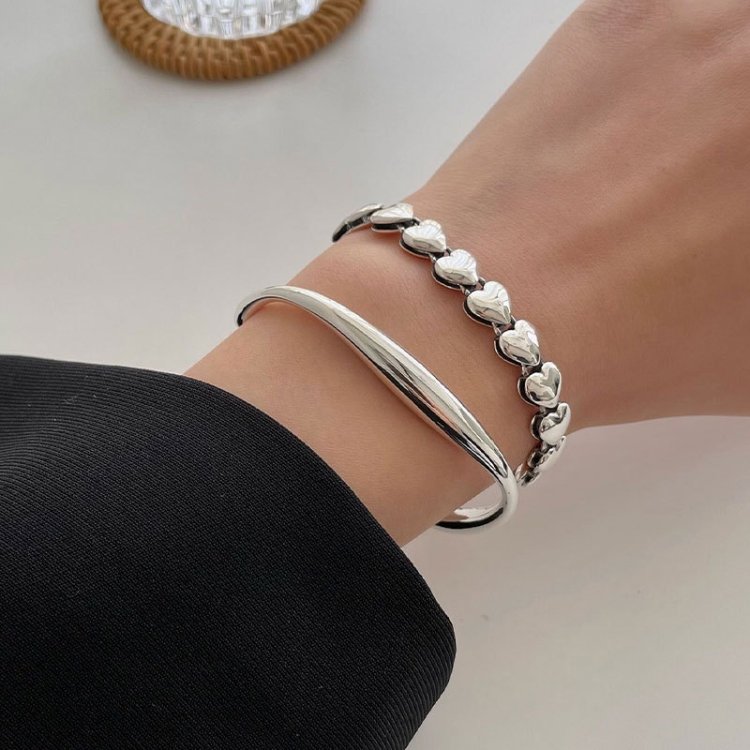 Sterling Silver Vintage Open Bracelet Hand Decoration, SL0259, SL0460, SL0873, SL0868, SL0865, SL0864, SL0823, SL0816, SL0731, SL0734, SL0779, SL0812, SL0724, SL0762, SL0702, SL0756, SL0662, SL0757, SL0737, SL0686, SL0750, SL0749, SL0748, SL0411, SL074... - Image 2