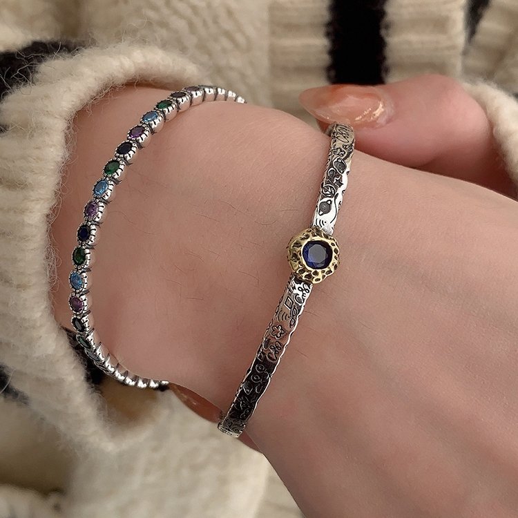 Sterling Silver Vintage Open Bracelet Hand Decoration, SL0259, SL0460, SL0873, SL0868, SL0865, SL0864, SL0823, SL0816, SL0731, SL0734, SL0779, SL0812, SL0724, SL0762, SL0702, SL0756, SL0662, SL0757, SL0737, SL0686, SL0750, SL0749, SL0748, SL0411, SL074... - Image 3