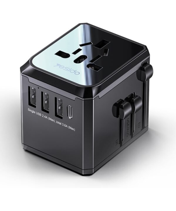Yesido MC-10 3 USB + Type-C Ports Multi-function Universal Travel Adapter Plug, MC-10