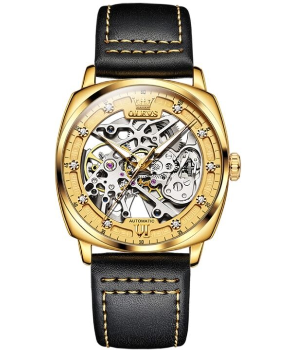 OLEVS 6651 Men Luminous Waterproof Hollow Mechanical Watch