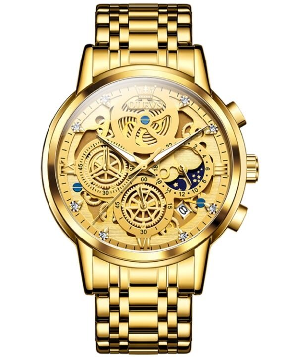 OLEVS 9947 Men Multifunctional Hollow Waterproof Quartz Watch