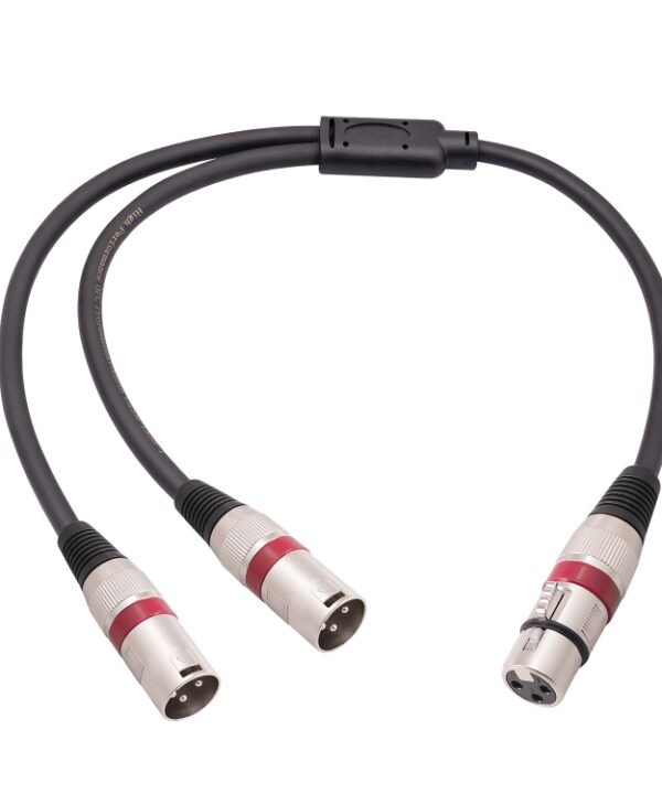 2055YMMF-05 XLR 3pin Female to Dual Male Audio Cable, Length: 50cm, XLR F to Dual M (Black+Red), XLR F to Dual M (Black+Blue), XLR F to Dual M (Black)