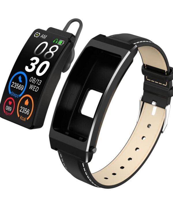 K13S 1.14 inch TFT Screen Leather Strap Smart Calling Bracelet Supports Sleep Management/Blood Oxygen Monitoring, Leather Strap