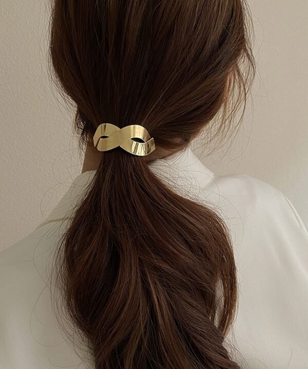 Korean Simple Women High Elastic Metal Brushed Hair Rope Rubber Band Headwear
