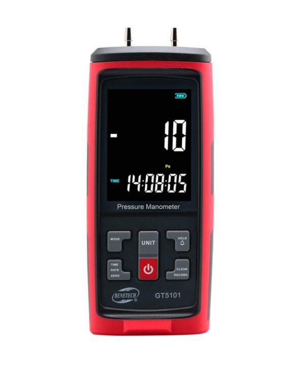 BENETECH GT5101 LCD Display Differential Pressure Meter, 1KPa, 2KPa, 4KPa, 10KPa, 40KPa, 50KPa, 125Pa, 250Pa, 100KPa