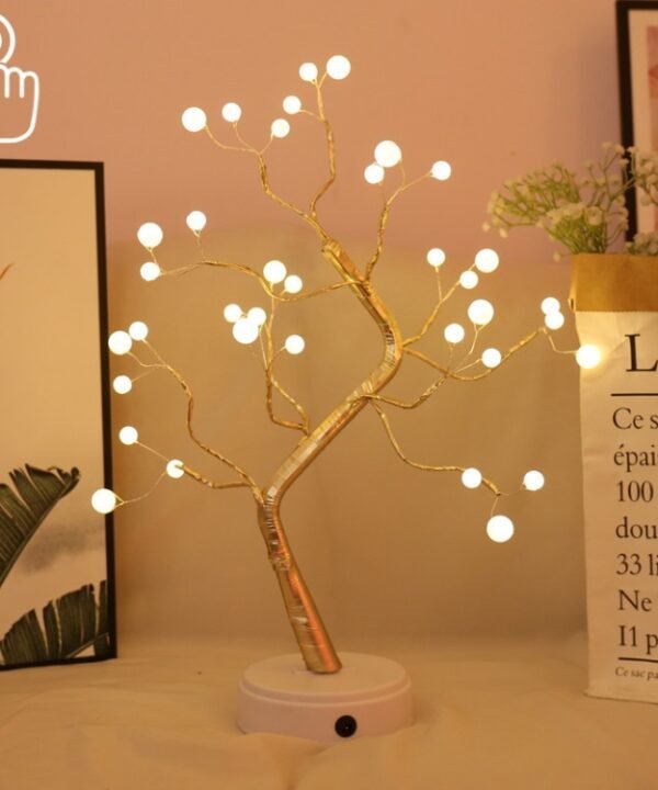 36 LEDs Pearl Tree Copper Wire Table Lamp Creative Decoration Touch Control Night Light (Warm White Light), 36 LEDs Warm White, 36 LEDs Pink Light, 108 LEDs Warm White, 108 LEDs Pink Light, 108 LEDs White Light, 108 LEDs Colorful Light, 48 LEDs Warm Wh...