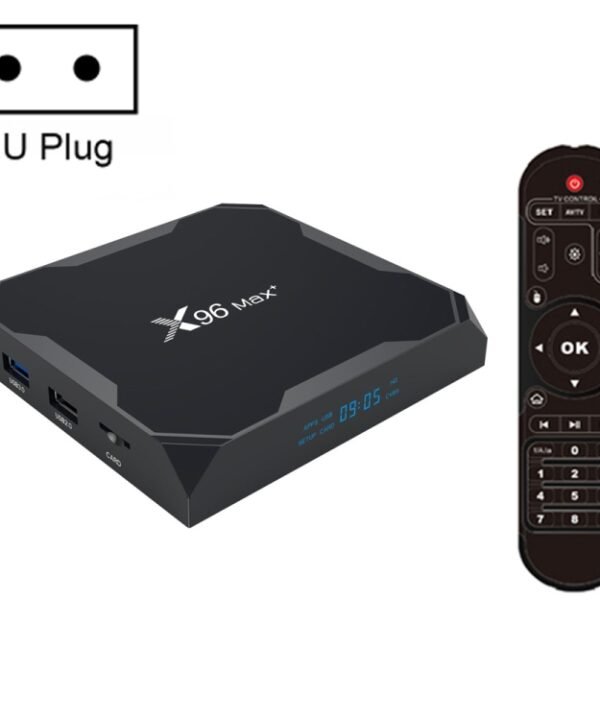 X96 max+ 4K Smart TV Box, Android 9.0, Amlogic S905X3 Quad-Core Cortex-A55,4GB+64GB, Support LAN, AV, 2.4G/5G WiFi, USBx2,TF Card,, EU Plug, US Plug, UK Plug, AU Plug