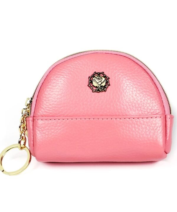 2027 Lady Leather Zipper Wallet Purse Double-pocket Little Shell Bag